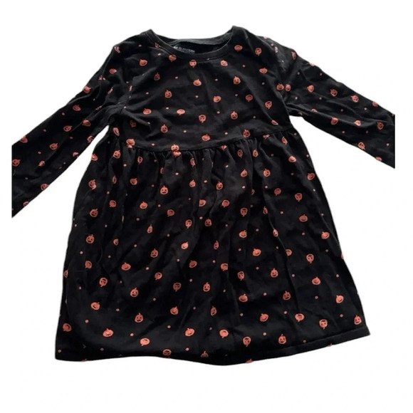 OLD NAVY EUC GIRLS BLACK ORANGE HALLOWEEN DRESS FALL CASUAL WINTER SIZE 4 T - Picture 2 of 4